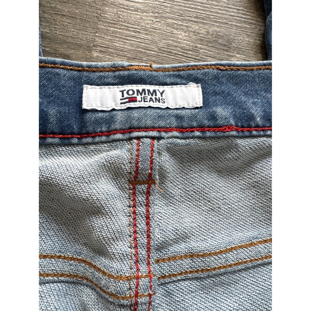 Tommy Jeans Womens Ultra High Rise Legging Skinny Blue Glitter Logo Jeans Siz 10 - Picture 3 of 7